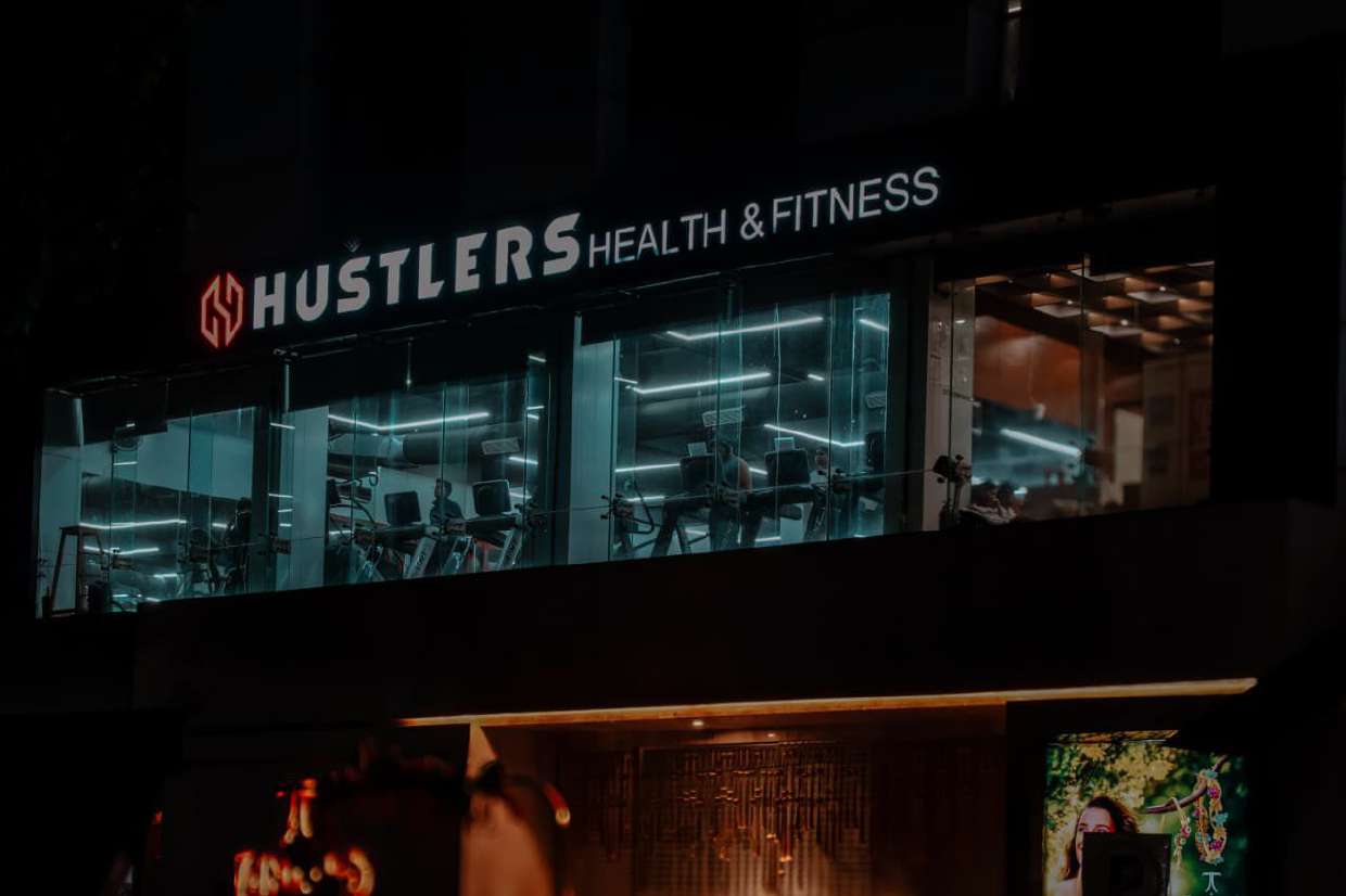 Storefront at night